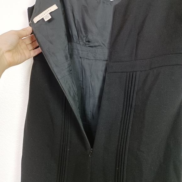 ALLEGORY Wool V Neck Pleated Black Dress Women’s Size 6 - Picture 13 of 16